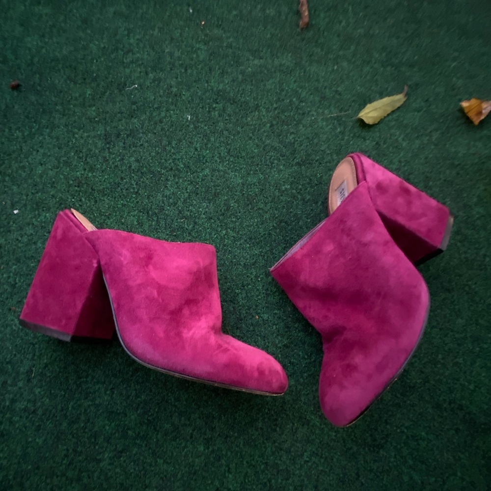 Plum Suede Mules - Picture 2 of 10